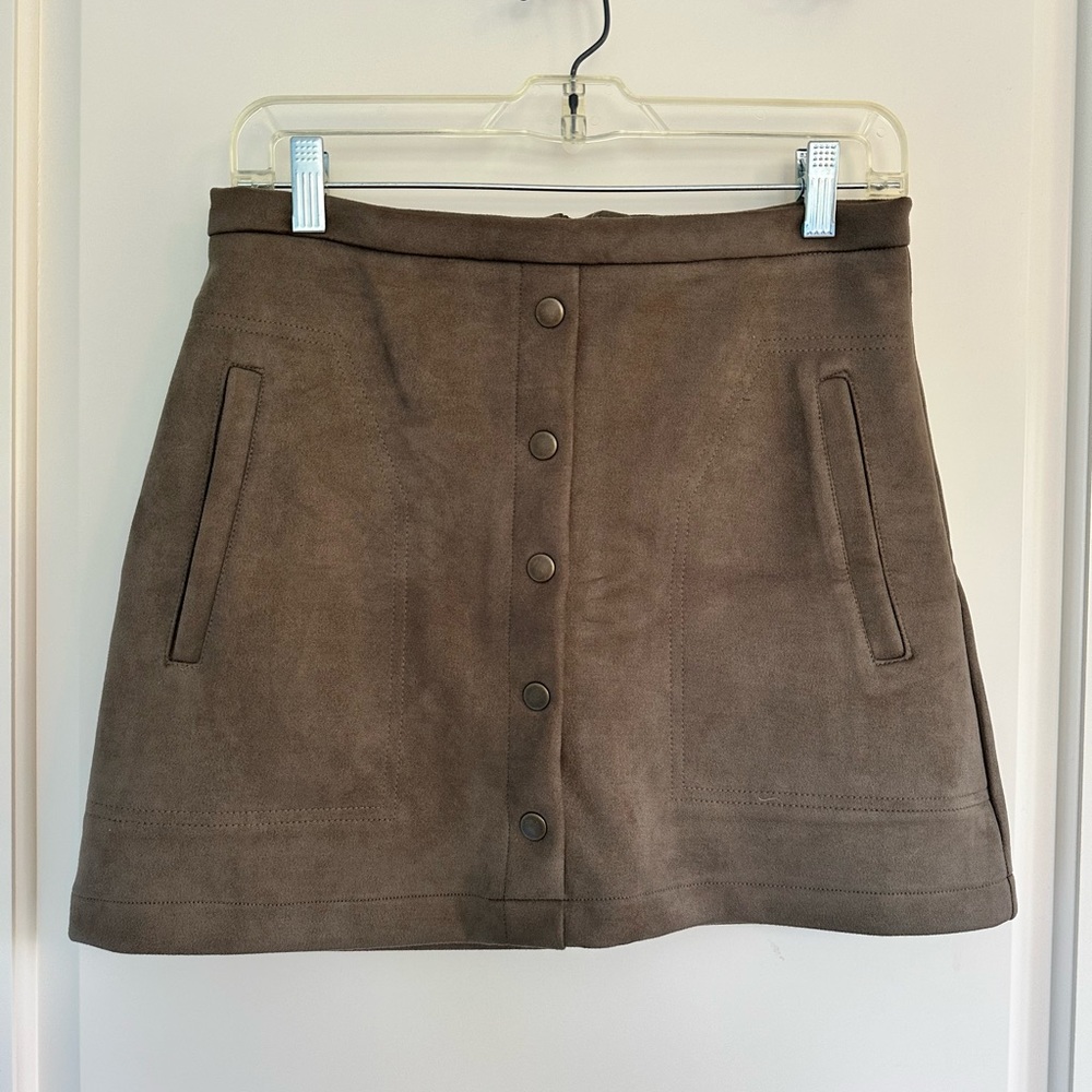 Tan Suede Mini Skirt